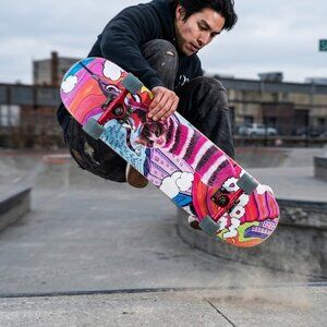 Zumiez Cat Graphic 8” Skateboard  - Multicolor